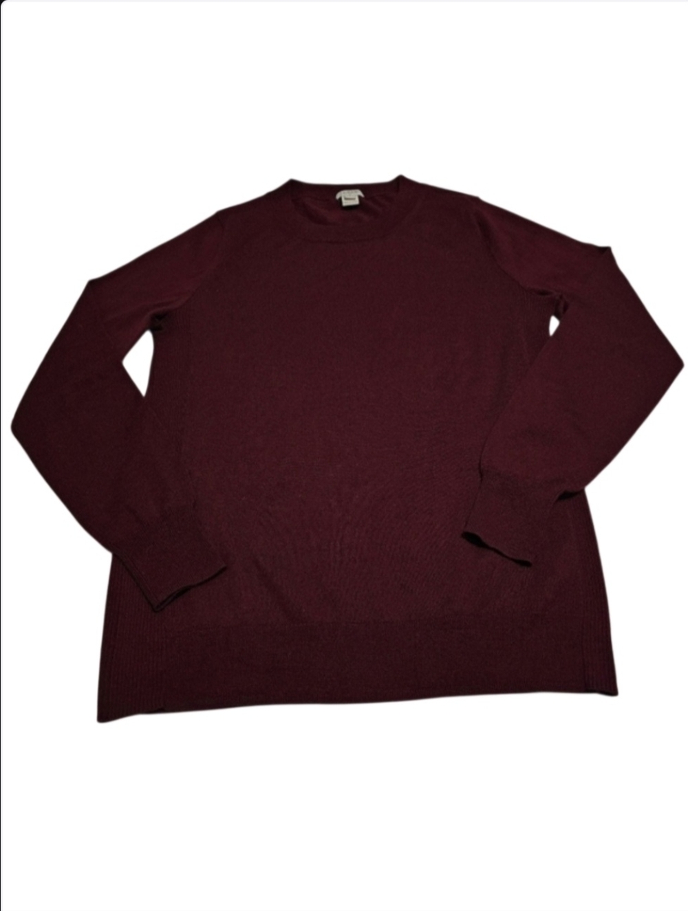 J.Crew Merino Wool Blend Women's Long Sleeve Burgundy Preppy Sweater Sz S